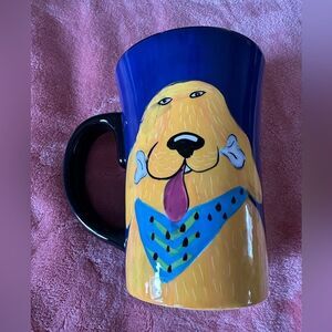 Naylor Yellow Labrador COFFEE CUP MUG HAND PAINTED dishwasher & microwave safe